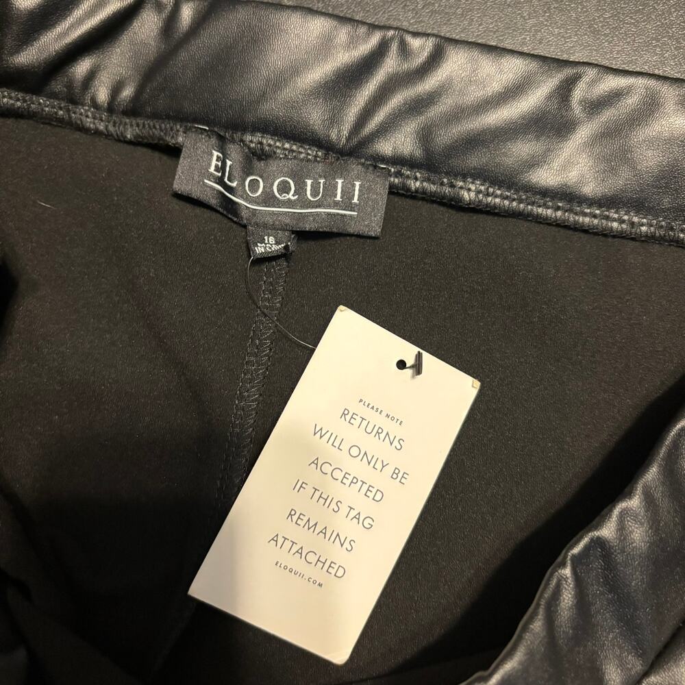 NWT Eloquii Faux Leather Legging Pants Women Plus Size 16 Black - Picture 6 of 7